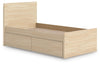 Onita Twin Panel Platform Bed with 1 Side Storage - Natural