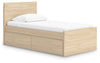 Onita Twin Panel Platform Bed with 1 Side Storage - Natural