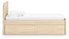 Onita Twin Panel Platform Bed with 1 Side Storage - Natural