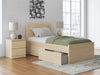 Onita Twin Panel Platform Bed with 1 Side Storage - Natural