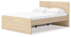 Onita Queen Panel Platform Bed with 1 Side Storage - Natural
