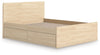 Onita Queen Panel Platform Bed with 1 Side Storage - Natural
