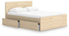 Onita Queen Panel Platform Bed with 1 Side Storage - Natural