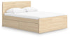 Onita Queen Panel Platform Bed with 1 Side Storage - Natural