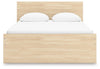 Onita Queen Panel Platform Bed with 1 Side Storage - Natural