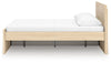 Onita Queen Panel Platform Bed with 1 Side Storage - Natural