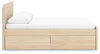 Onita Queen Panel Platform Bed with 1 Side Storage - Natural