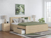 Onita Queen Panel Platform Bed with 1 Side Storage - Natural