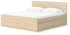 Onita Queen Panel Platform Bed with 2 Side Storage - Natural
