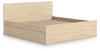 Onita Queen Panel Platform Bed with 2 Side Storage - Natural