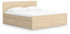 Onita Queen Panel Platform Bed with 2 Side Storage - Natural