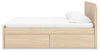 Onita Queen Panel Platform Bed with 2 Side Storage - Natural