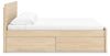 Onita Queen Panel Platform Bed with 2 Side Storage - Natural
