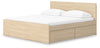 Onita King Panel Platform Bed with 2 Side Storage - Natural