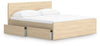 Onita King Panel Platform Bed with 2 Side Storage - Natural
