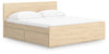 Onita King Panel Platform Bed with 2 Side Storage - Natural