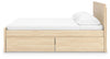 Onita King Panel Platform Bed with 2 Side Storage - Natural
