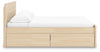 Onita King Panel Platform Bed with 2 Side Storage - Natural