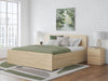 Onita King Panel Platform Bed with 2 Side Storage - Natural