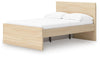 Onita Full Panel Platform Bed with 1 Side Storage - Natural