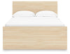 Onita Full Panel Platform Bed with 1 Side Storage - Natural
