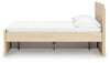 Onita Full Panel Platform Bed with 1 Side Storage - Natural