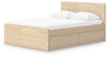 Onita Full Panel Platform Bed with 2 Side Storage - Natural