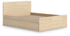 Onita Full Panel Platform Bed with 2 Side Storage - Natural