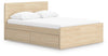 Onita Full Panel Platform Bed with 2 Side Storage - Natural