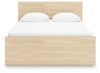 Onita Full Panel Platform Bed with 2 Side Storage - Natural