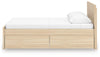 Onita Full Panel Platform Bed with 2 Side Storage - Natural