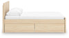 Onita Full Panel Platform Bed with 2 Side Storage - Natural