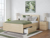 Onita Full Panel Platform Bed with 2 Side Storage - Natural