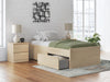 Onita Twin Platform Bed with 1 Side Storage - Natural