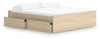 Onita King Platform Bed with 1 Side Storage - Natural