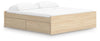 Onita King Platform Bed with 1 Side Storage - Natural