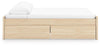Onita King Platform Bed with 1 Side Storage - Natural