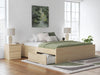 Onita King Platform Bed with 1 Side Storage - Natural