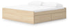 Onita King Platform Bed with 2 Side Storage - Natural