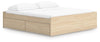 Onita King Platform Bed with 2 Side Storage - Natural