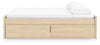 Onita King Platform Bed with 2 Side Storage - Natural