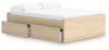 Onita Full Platform Bed with 1 Side Storage - Natural