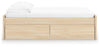 Onita Full Platform Bed with 2 Side Storage - Natural