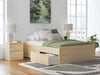 Onita Full Platform Bed with 2 Side Storage - Natural