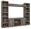 Wynnlow 4-Piece Entertainment Center with Electric Fireplace - Gray (EW0440W8)