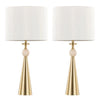 Cone Travertine 27" Table Lamp - Set of 2