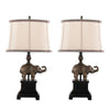 Elephant 27" Polyresin Table Lamp - Set of 2