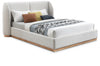 Jardin Boucle Fabric Upholstered Bed — King / Cream