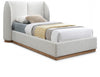 Jardin Boucle Fabric Upholstered Bed — Twin / Cream