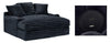 Jumbo Mega Chaise With Cup Holders, Usb-C Onyx